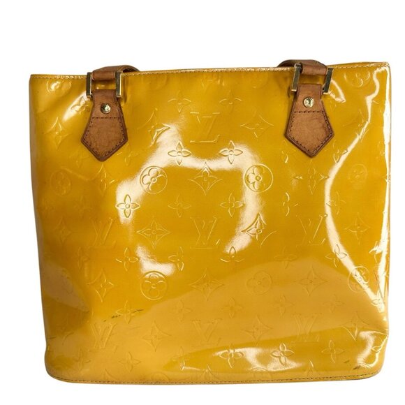 Authentic Louis Vuitton Vernis Houston Shoulder Hand Bag Yellow CA1990 - Picture 1 of 15